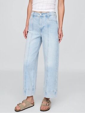 GAP High-Rise Wide-Leg Ankle Jeans - Light Blue
